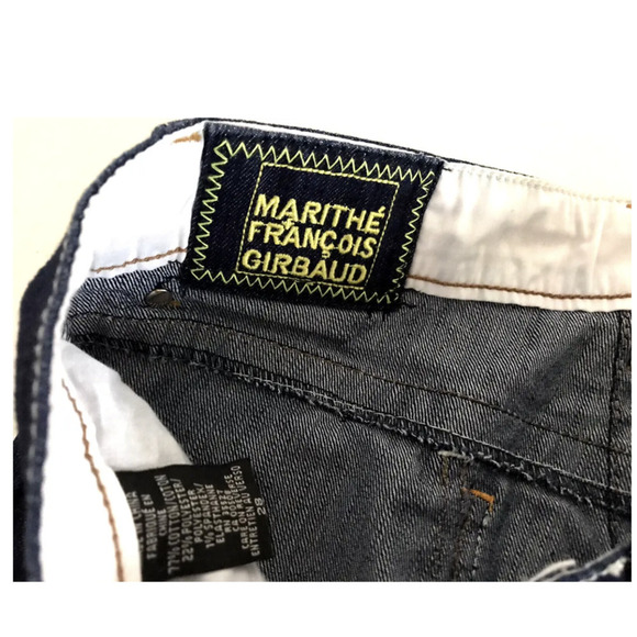 Marithe Francois Girbaud | Graphic Print Crop Womens Size 28 Blue Denim - Picture 13 of 13